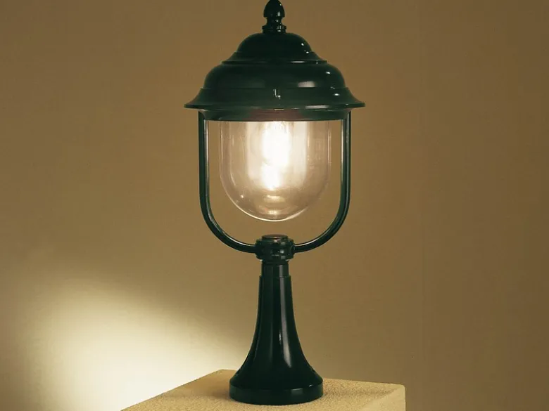 LED Sockelleuchte, Gartenlaterne im Landhausstil Grün, Höhe 54cm