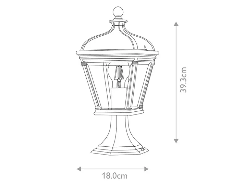 LED Sockelleuchte Garten Laterne im Landhausstil, Höhe 39,5cm