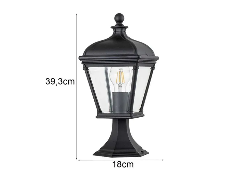 LED Sockelleuchte Garten Laterne im Landhausstil, Höhe 39,5cm