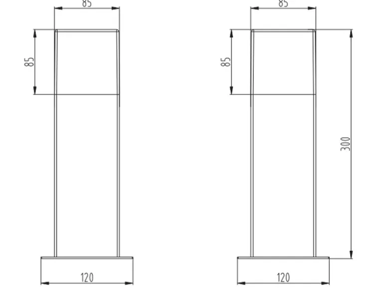 LED Sockelleuchte HUDSON in Anthrazit Höhe 30cm IP44 - Außenleuchte