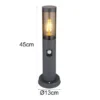 LED Sockelleuchte in Anthrazit & Rauch mit Bewegungsmelder, Höhe 45cm