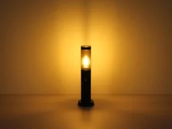 LED Sockelleuchte in Anthrazit & Rauch mit Bewegungsmelder, Höhe 45cm