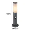 LED Sockelleuchte in Anthrazit & Opal mit Bewegungsmelder, Höhe 45cm