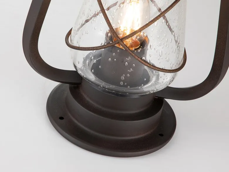 LED Sockelleuchte in antiker Laternenoptik, Höhe 36cm