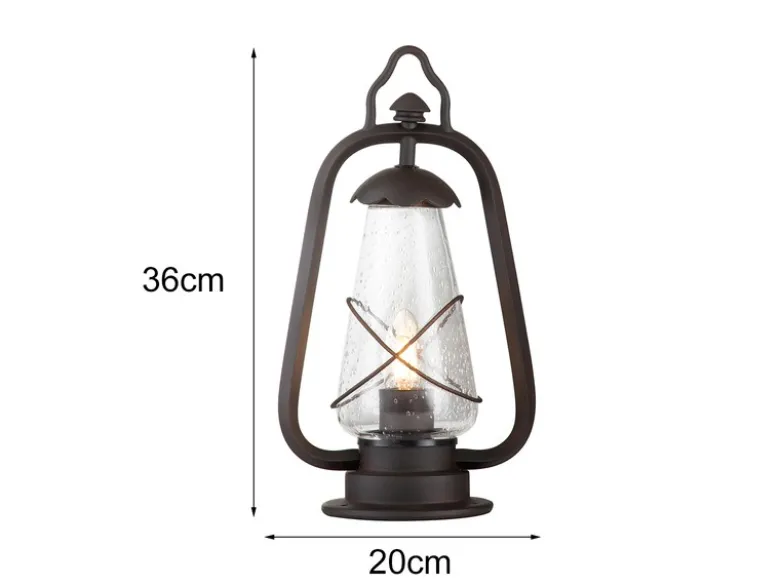 LED Sockelleuchte in antiker Laternenoptik, Höhe 36cm