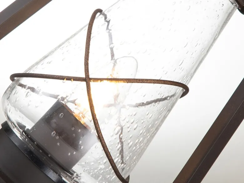 LED Sockelleuchte in antiker Laternenoptik, Höhe 36cm