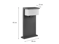 LED Sockelleuchte mit Bewegungsmelder 2er SET Anthrazit, Höhe 45cm