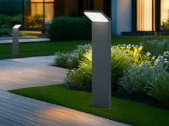 LED Sockelleuchten 2er SET in Anthrazit, Höhe 50cm, IP54