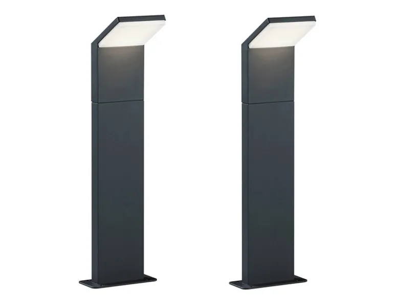 LED Sockelleuchten 2er SET in Anthrazit, Höhe 50cm, IP54