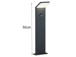 LED Sockelleuchten mit Bewegungsmelder 3er SET, Anthrazit, IP54, H50 cm