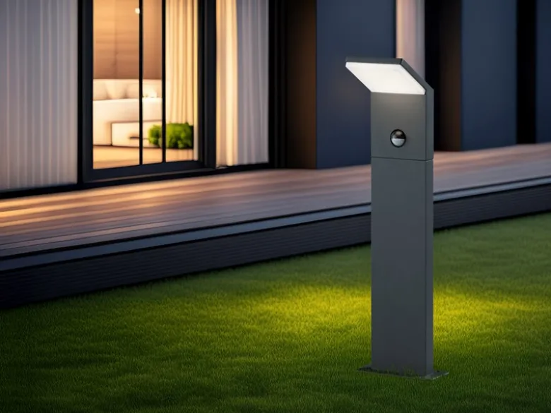 LED Sockelleuchten mit Bewegungsmelder 3er SET, Anthrazit, IP54, H50 cm