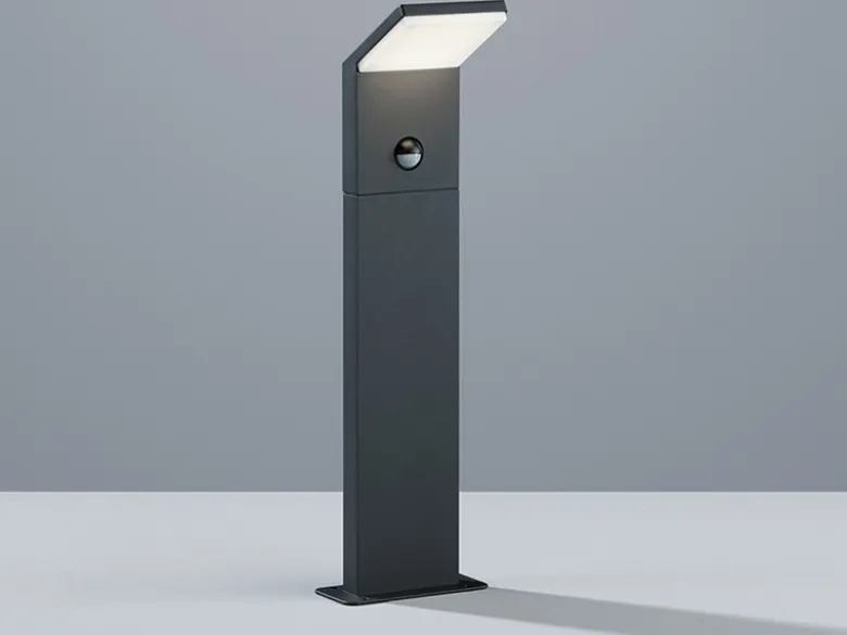 LED Sockelleuchten mit Bewegungsmelder 3er SET, Anthrazit, IP54, H50 cm