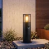 LED Sockelleuchte Schwarz Rauchgrau mit Bewegungsmelder, Höhe 30cm