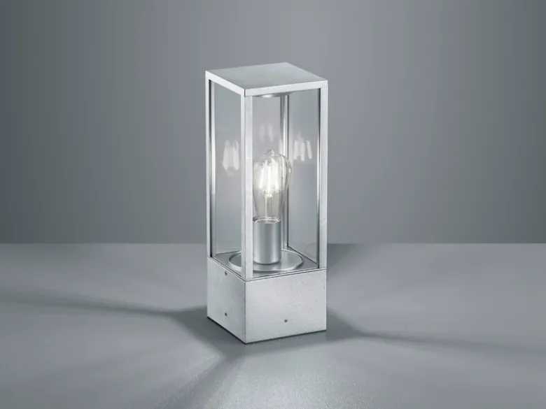 LED Sockelleuchte Silber Zinkfarben Höhe 40cm IP44 - Außenleuchten Wegeleuchten