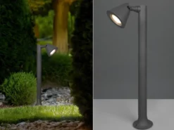 LED Sockelleuchte Spot schwenkbar in Anthrazit, Höhe 60cm, IP44