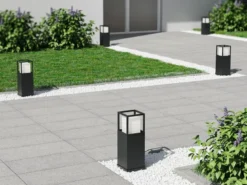 LED Sockelleuchte WITHAM in Anthrazit, Lichttemperatur einstellbar, Höhe 40cm