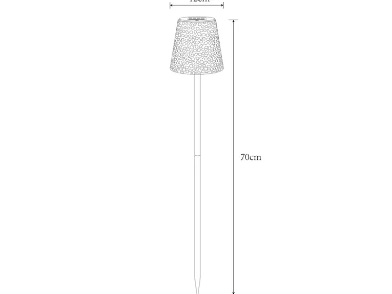 LED Solar Erdspießleuchte mit Dekorstanzungen in Kupfer-Gold, Höhe 70cm