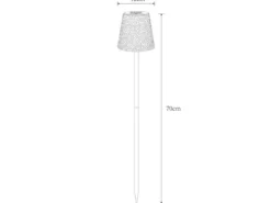 LED Solar Erdspießleuchte mit Dekorstanzungen in Silber-Blau, Höhe 70cm
