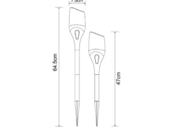 LED Solarfackel mit Flammeneffekt, Höhe verlängerbar bis 64,5cm