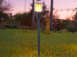 LED Solarfackel mit Flammeneffekt, Höhe verlängerbar bis 64,5cm