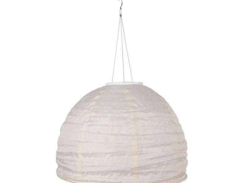 LED Solarhängeleuchte Lampion Lampenschirm in Weiß, Ø40cm