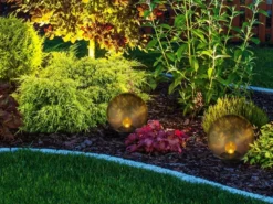LED Solarkugel Garten - Leuchtkugel rauchfarbig Ø 25cm mit Erdspieß