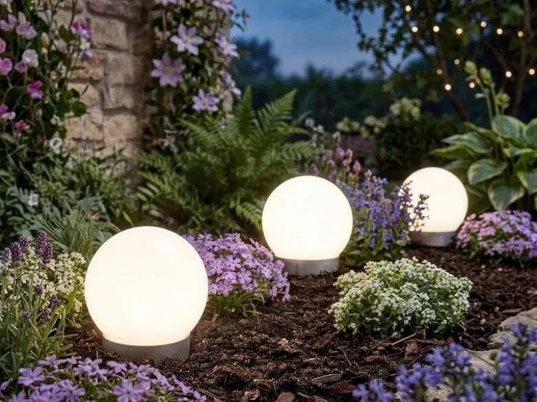 LED Solarkugeln Garten - 3er SET, Leuchtkugel Ø 10cm mit Erdspieß