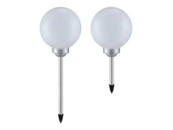 LED Solarkugeln Garten - 2er SET, Leuchtkugel Ø 25cm mit Erdspieß