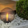 LED Solarkugeln Garten 2er SET - Ø 25cm rauchfarbig mit Erdspieß
