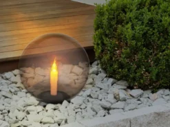 LED Solarkugeln Garten 2er SET - Ø 25cm rauchfarbig mit Erdspieß