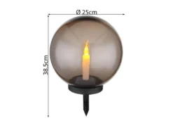 LED Solarkugeln Garten 2er SET - Ø 25cm rauchfarbig mit Erdspieß