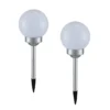 LED Solarkugeln Garten - 2er SET, Leuchtkugel Ø 15cm mit Erdspieß
