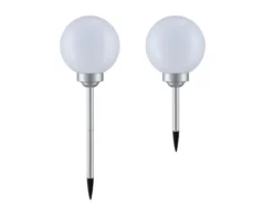 LED Solarkugeln Garten - 2er SET, Leuchtkugel Ø 20cm mit Erdspieß