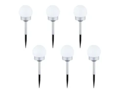 LED Solarkugeln Garten - 6er SET, Leuchtkugel Ø 10cm mit Erdspieß
