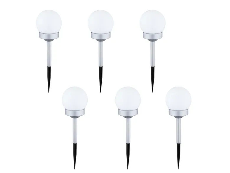 LED Solarkugeln Garten - 6er SET, Leuchtkugel Ø 10cm mit Erdspieß