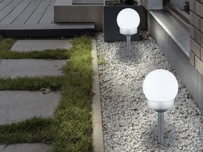 LED Solarkugeln Garten - 6er SET, Leuchtkugel Ø 10cm mit Erdspieß
