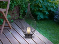 LED Solarlaterne aus Metall, hängend oder stehend, Höhe 57cm