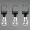 LED Solarlaterne CAMPUS 3er SET zum aufhängen Schwarz Ø7cm Höhe 23cm