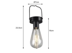 LED Solarlaterne CAMPUS 3er SET zum aufhängen Schwarz Ø7cm Höhe 23cm