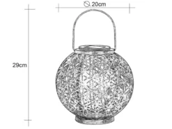 LED Solarlaterne Kugel mit Dekorstanzungen in Silber Antik & Gold, Ø20cm