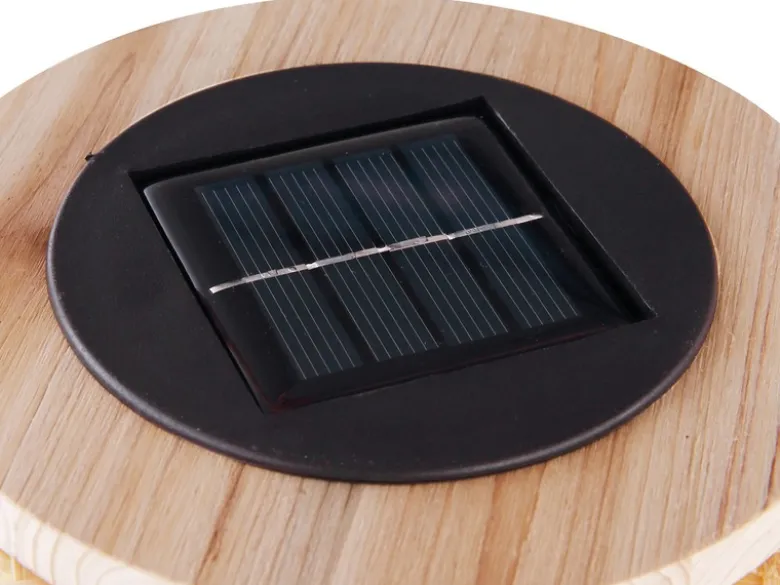 LED Solarlaternen 2er SET hängend aus Bambus Korbgeflecht Höhe 56,5cm