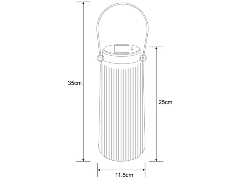 LED Solarlaterne Rauchglas, hängend oder stehend, Höhe 25cm