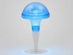 LED Solarleuchte ASSISI, Blau mit Erdspieß Höhe 27,5 cm