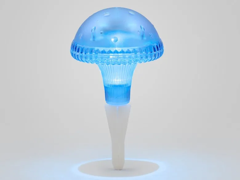 LED Solarleuchte ASSISI, Blau mit Erdspieß Höhe 27,5 cm