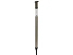 2 LED Solarleuchten mit Erdspieß, Edelstahl, Dämmerungssensor, Höhe 70 cm