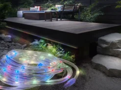 LED Solar Lichtschlauch für Außen mit RGB Beleuchtung, Länge 4,9 Meter