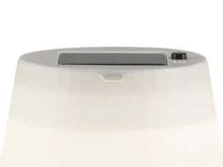 LED Solar Outdoor Tischleuchte ASSISI aus Kunststoff Weiß, Höhe 36cm