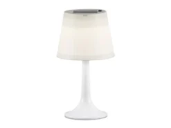 LED Solar Outdoor Tischleuchte ASSISI aus Kunststoff Weiß, Höhe 36cm