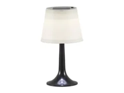 LED Solar Outdoor Tischleuchte ASSISI aus Kunststoff Schwarz, Höhe 36cm