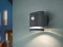 LED Solar Wandleuchte Außenleuchte SALTA mit Bewegungsmelder Anthrazit